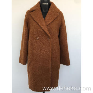 Camel Women's Winter Knitted Long Coat